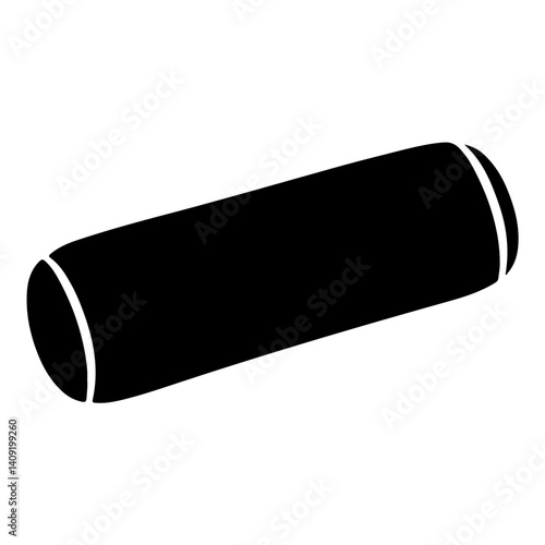 Stylized Icon Vector Of A Classic Bolster Pillow In A Simple Pictogram Format For Modern Visuals

