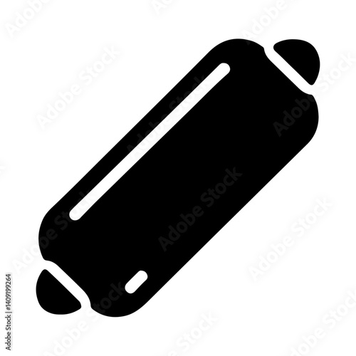 Stylized Icon Vector Of A Classic Bolster Pillow In A Simple Pictogram Format For Modern Visuals

