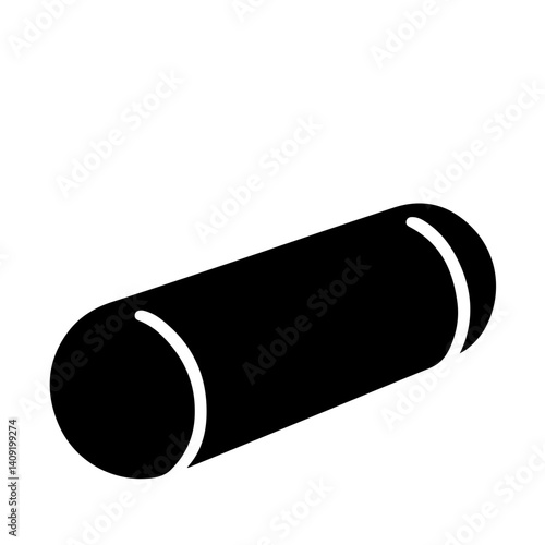 Minimalist Pictogram Of A Bolster Pillow Vector Icon Perfect For Cozy Sleep And Interior Themes