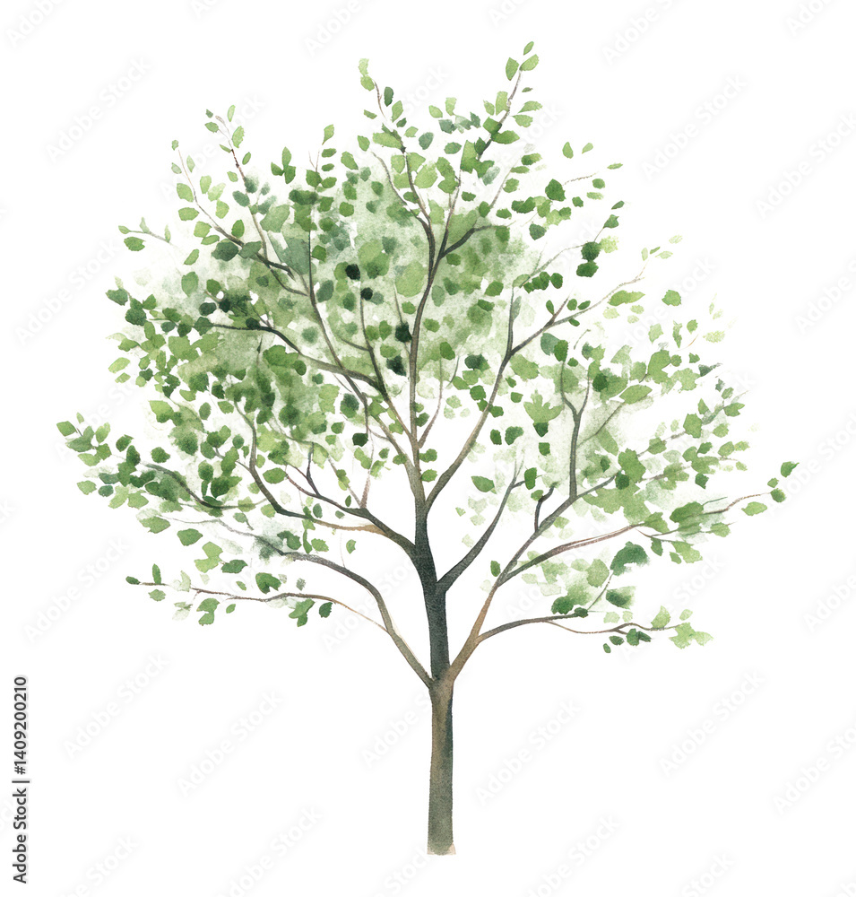 PNG Green tree illustration watercolor painting. PNG Green tree illustration watercolor painting.
