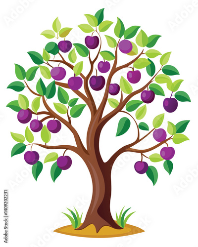 plum tree vector 63.eps, plum tree vector 