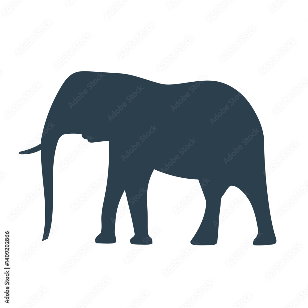 Fototapeta premium シンプルな象のシルエットイラスト