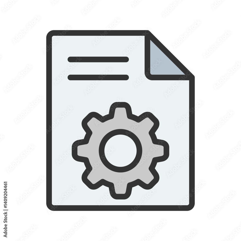 Document Settings icon vector image. Suitable for mobile apps, web apps and print media. Document Settings icon vector image. Suitable for mobile apps, web apps and print media.