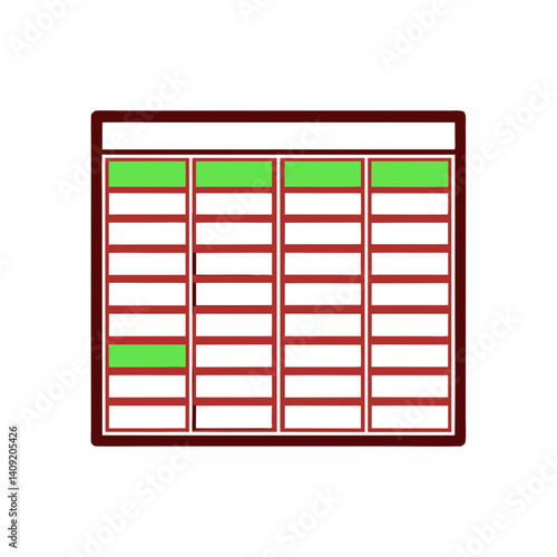 Monthly Budget Planner Icon with Green Highlights  