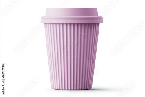 Wallpaper Mural Matte lavender takeaway cup with lid for pastel-themed branding and eco visuals Torontodigital.ca