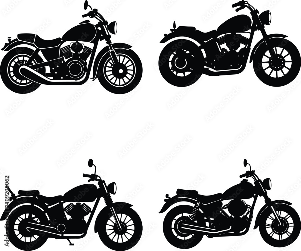 Obraz premium Motorcycle Silhouette vector illustration