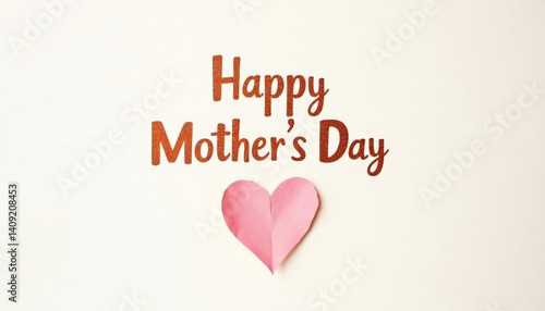 Wallpaper Mural Happy Mother's Day greeting card with a pink paper heart A lovely image for Mother's Day celebrations Torontodigital.ca