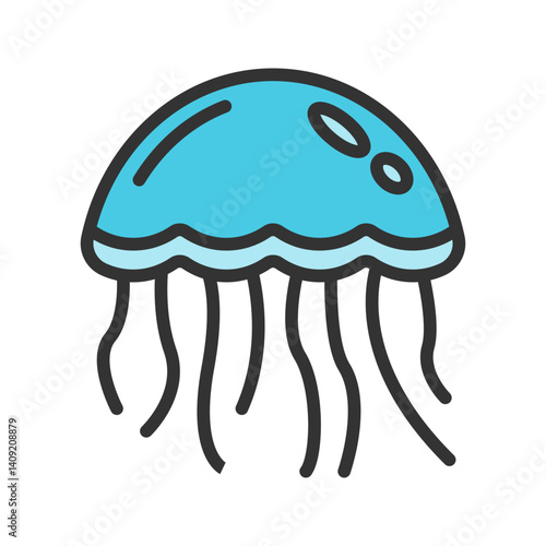 Jelly Fish icon vector image. Suitable for mobile apps, web apps and print media.