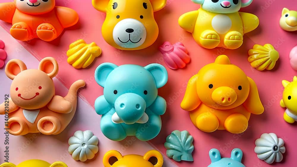 playful baby teethers on vibrant surface playful baby teethers on vibrant surface