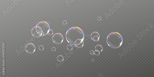 soap bubbles.Realistic Soap Bubbles Collection. 