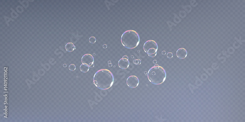 soap bubbles.Realistic Soap Bubbles Collection. 