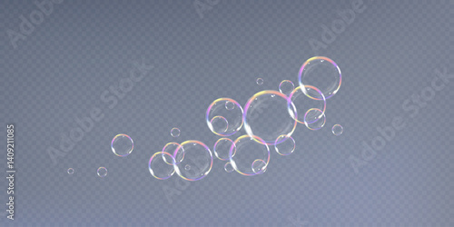 soap bubbles.Realistic Soap Bubbles Collection. 