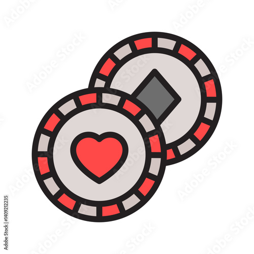 Poker Chips icon vector image. Suitable for mobile apps, web apps and print media.