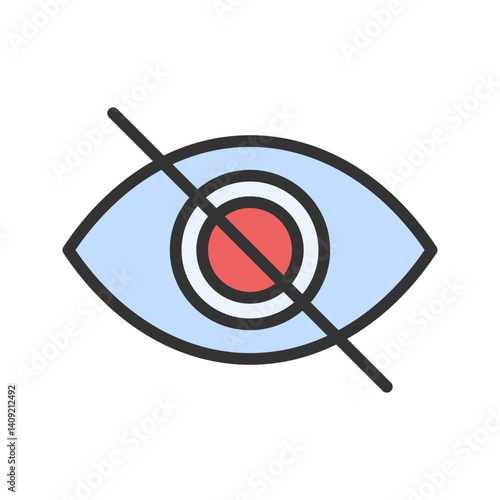 Remove Red Eye icon vector image. Suitable for mobile apps, web apps and print media.