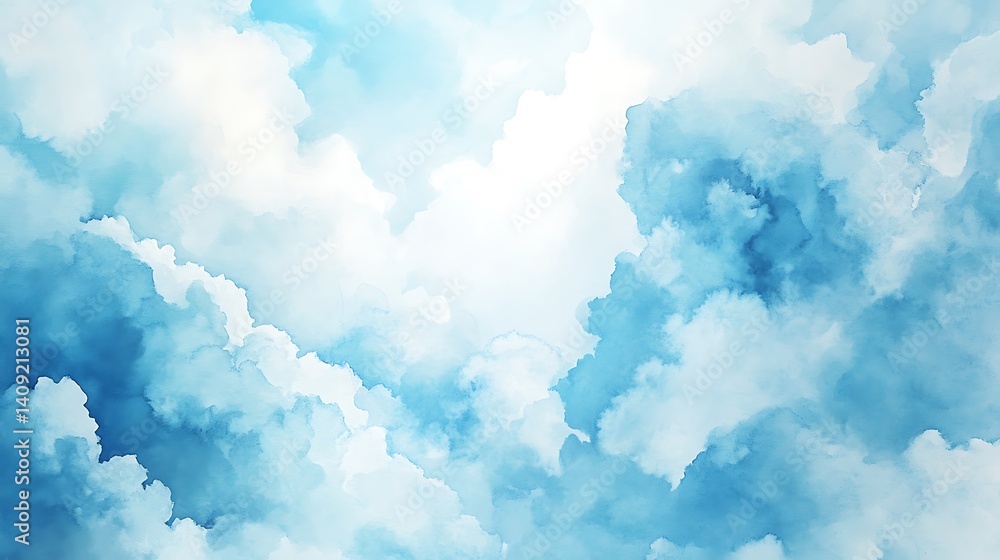 Fototapeta premium Sky with Soft Clouds and Sunlight Background Texture