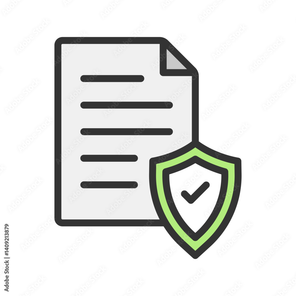 Secure Document icon vector image. Suitable for mobile apps, web apps and print media. Secure Document icon vector image. Suitable for mobile apps, web apps and print media.