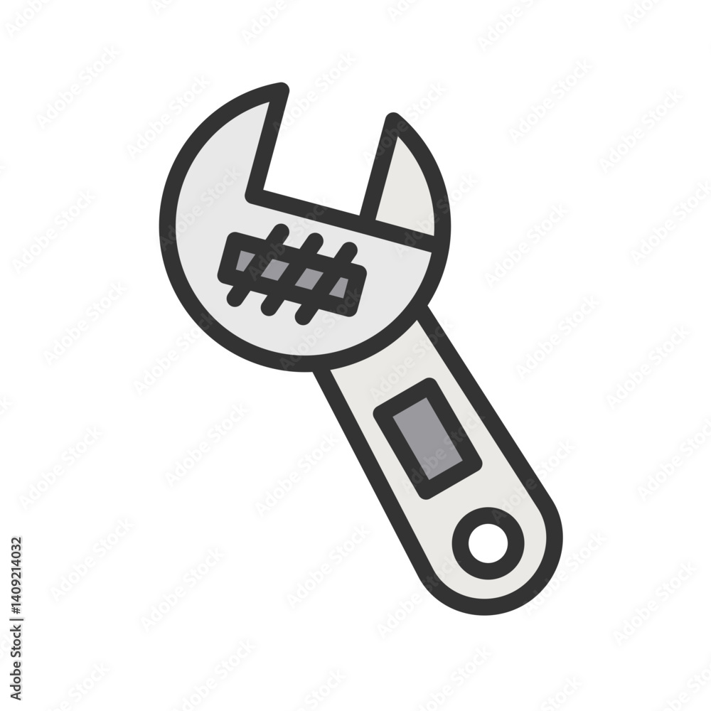 Simple Wrench icon vector image. Suitable for mobile apps, web apps and print media. Simple Wrench icon vector image. Suitable for mobile apps, web apps and print media.