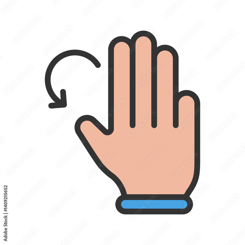 Three Fingers Rotate icon vector image. Suitable for mobile apps, web apps and print media. Three Fingers Rotate icon vector image. Suitable for mobile apps, web apps and print media.