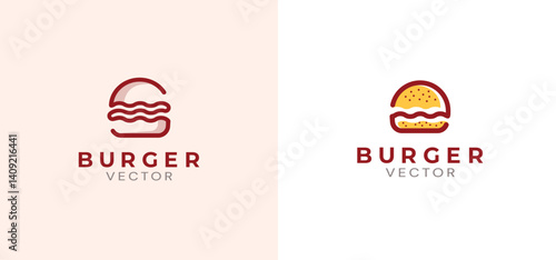 Burger house vector logo design