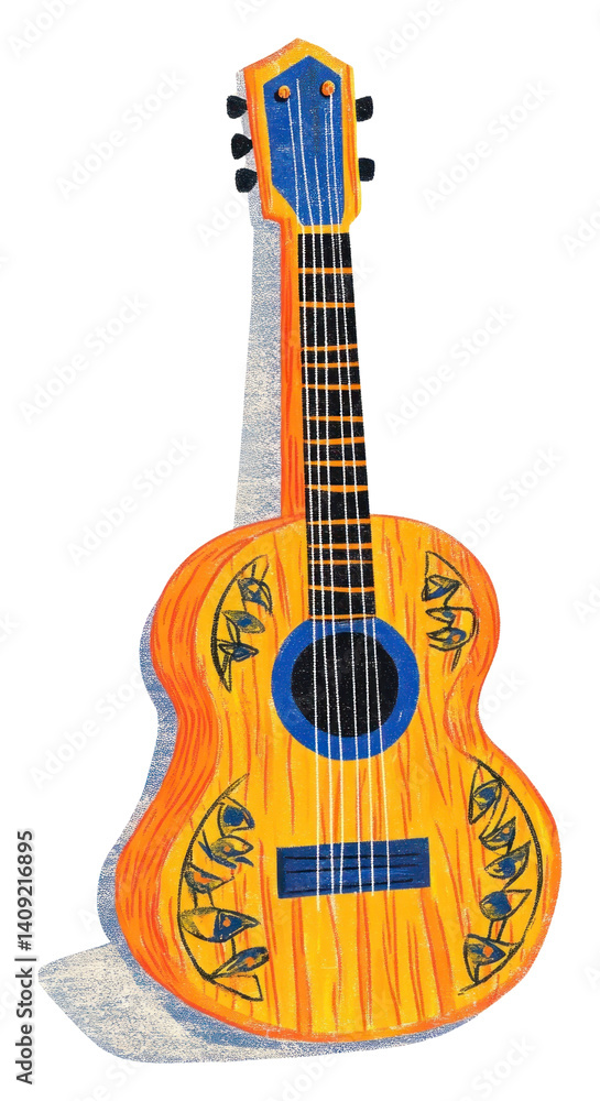 Naklejka premium PNG Guitar illustration instrument decoration.