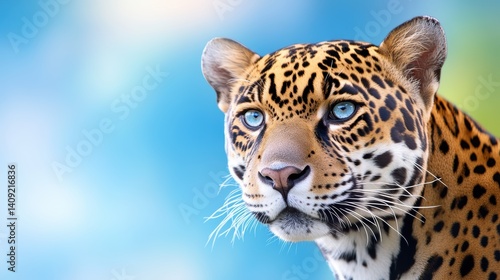 Obraz na płótnie A shot of jaguar coat with its smooth texture and unique dark spots, exuding the strength and beauty of this iconic predator. w salonie