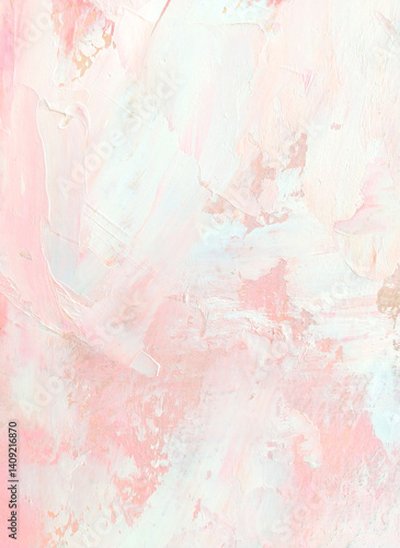 油彩ガサガサテクスチャ縦 ピンク 春 アート 明るい おしゃれ マチエール 模様