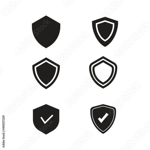 shield icons set, set of shield icon   