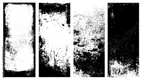 Set Of Grunges, Grunge black and white. Abstract monochrome background. Vector pattern of scratches, chips, scuffs. Grunge is black and white. Abstract dark background. Vector pattern of dust, cracks