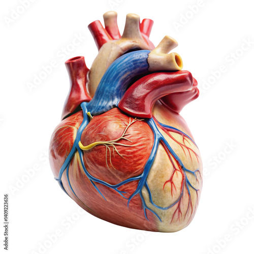 Wallpaper Mural Realistic anatomical model of the human heart with emphasis on blood vessels and chambers in vivid detail Torontodigital.ca