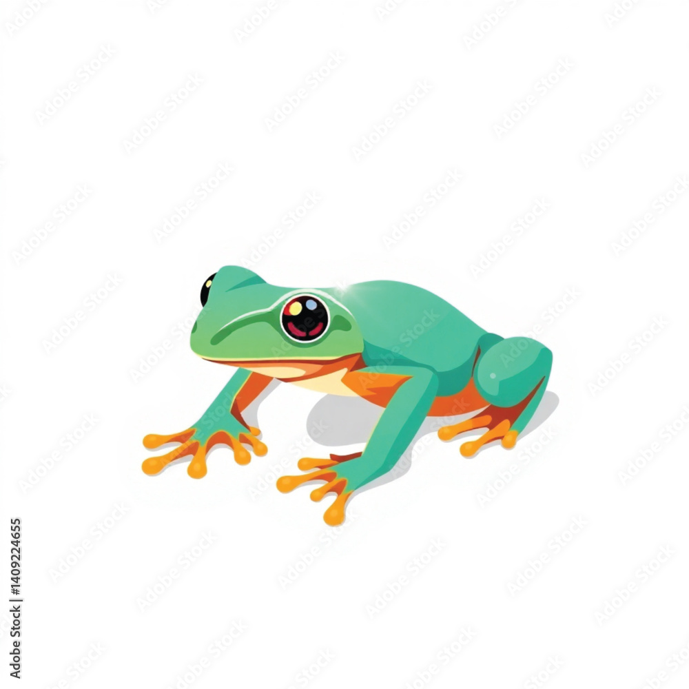 Obraz premium Frog on white background. generate AI.