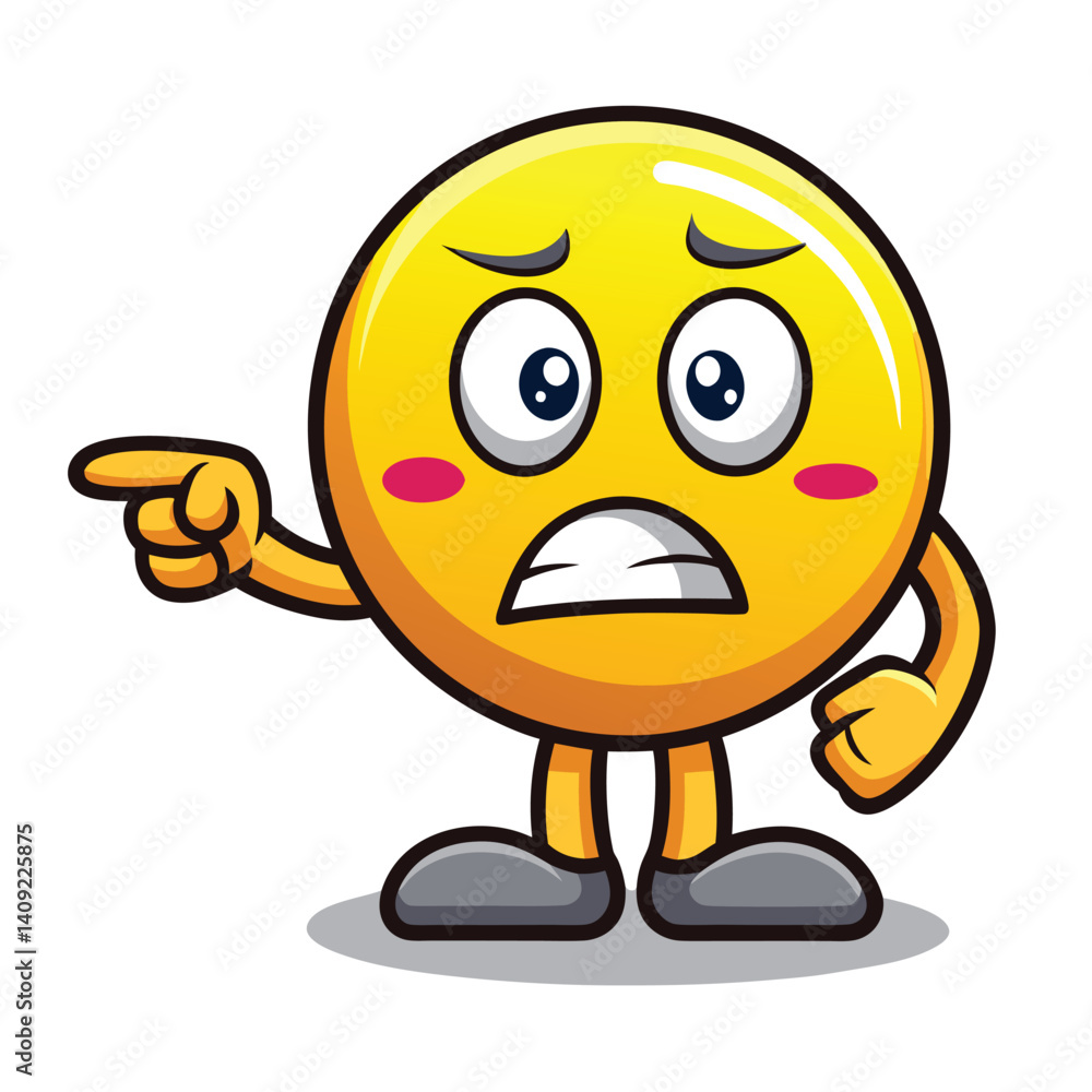 Obraz premium Upset cartoon character pointing
