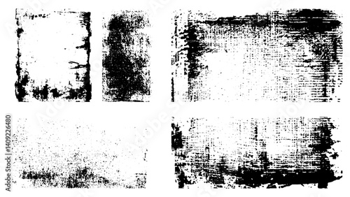 Set of grunges, Grunge scratched dark texture background. Abstract dirty or aging film frame. Dust particle and dust grain texture 