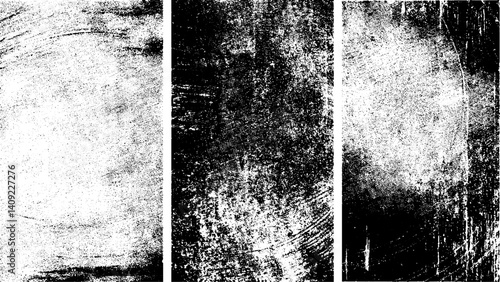 Set Of Grunge, Abstract dirty or aging frame. Dust particle and dust grain texture on white background, dirt overlay, Dust scratches overlay. Old film texture. Black aged screen with white dirt effect