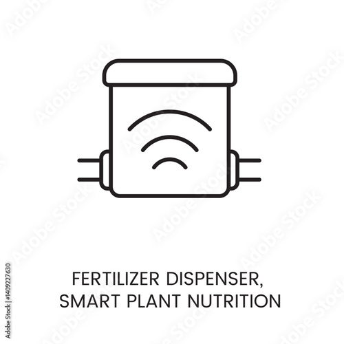 Fertilizer dispenser icon with editable stroke for smart plant feeding and nutrient automation in gardens