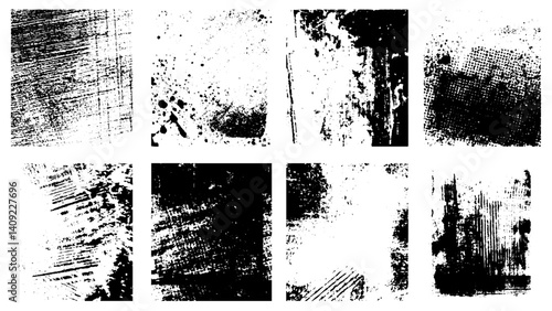 Set Of grunge, Black grunge scratched background old film effect dusty scary texture, scratches isolated on a black background. template for design