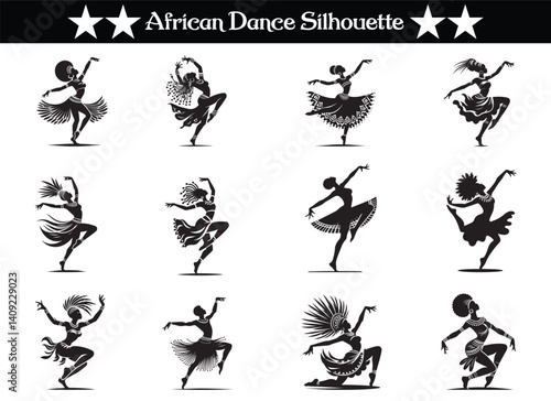 African Dance vector illustration isolated on a white background
