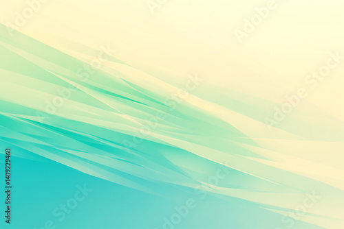 serene abstract background featuring gradient transition from soft turquoise to pale yellow, creating calming and tranquil atmosphere. smooth lines and gentle colors evoke sense of peace