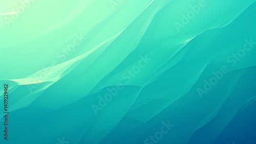 serene abstract background featuring smooth gradient transition from light turquoise to deep blue, creating calming and tranquil atmosphere. flowing shapes evoke sense of depth and movement