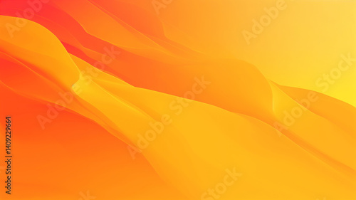 vibrant abstract background featuring smooth gradient transition from orange to yellow, evoking warmth and energy. flowing shapes create sense of movement and depth