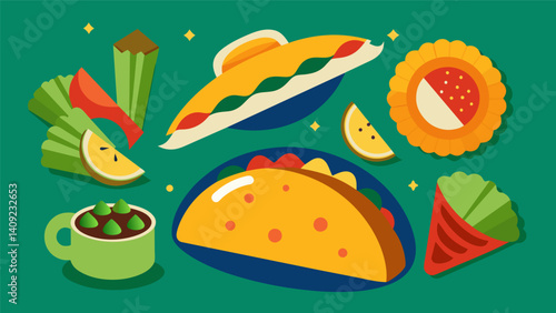 From y Mexican tacos to savory Colombian empanadas the festival boasts a wide variety of dishes from all corners of Latin America.. Vector illustration