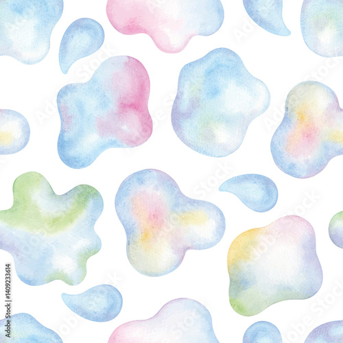 seamless pattern of water drop hand drawn watercolor, EPS file isolated on transparent background
