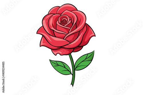 red rose isolated