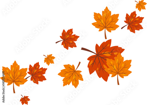 Maple Leaf Falling Illustration