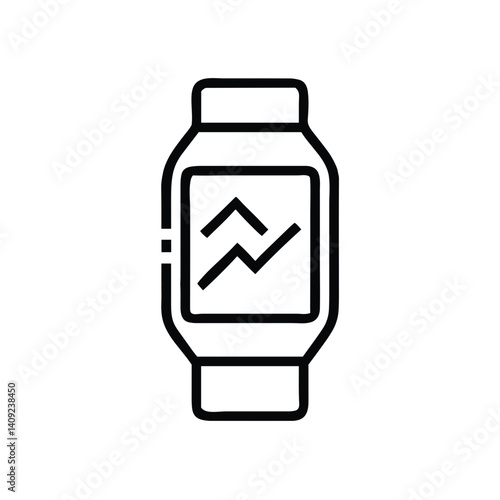 Fitness Tracking Smartwatch Icon for Health Apps, Activity Monitoring Websites, Wellness Programs, and Sports Technology Marketing Materials