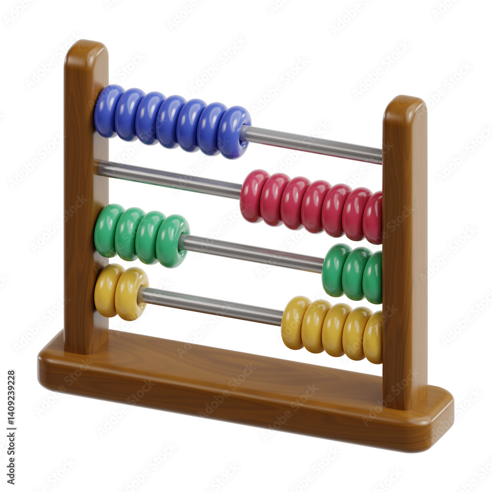 Abacus 3d icon. abacus, counting, math, calculation, education, learning, numbers, tool. 3d Icon Illustration Abacus 3d icon. abacus, counting, math, calculation, education, learning, numbers, tool. 3d Icon Illustration