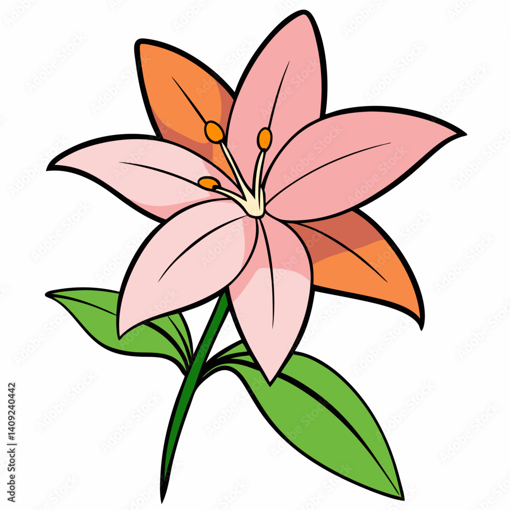 Obraz premium pink lily flower