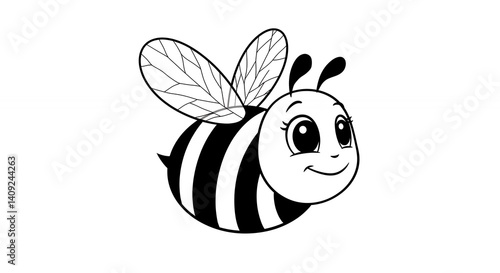 Cartoon bee illustration for children products