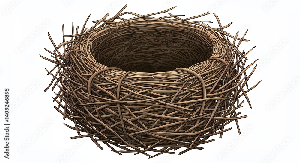 Obraz premium Empty bird nest illustration element