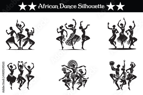 African Dance vector illustration isolated on a white background
