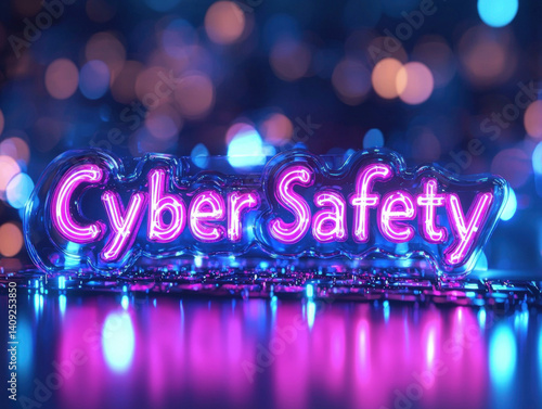 Cyber Safety 3d text